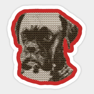 Boxer Dog Ugly Christmas Sweater Sticker